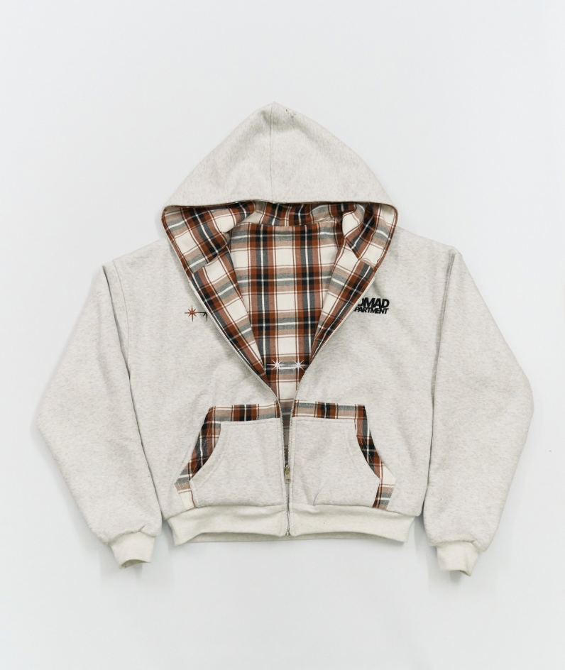 GREY REVERSIBLE HOODIE